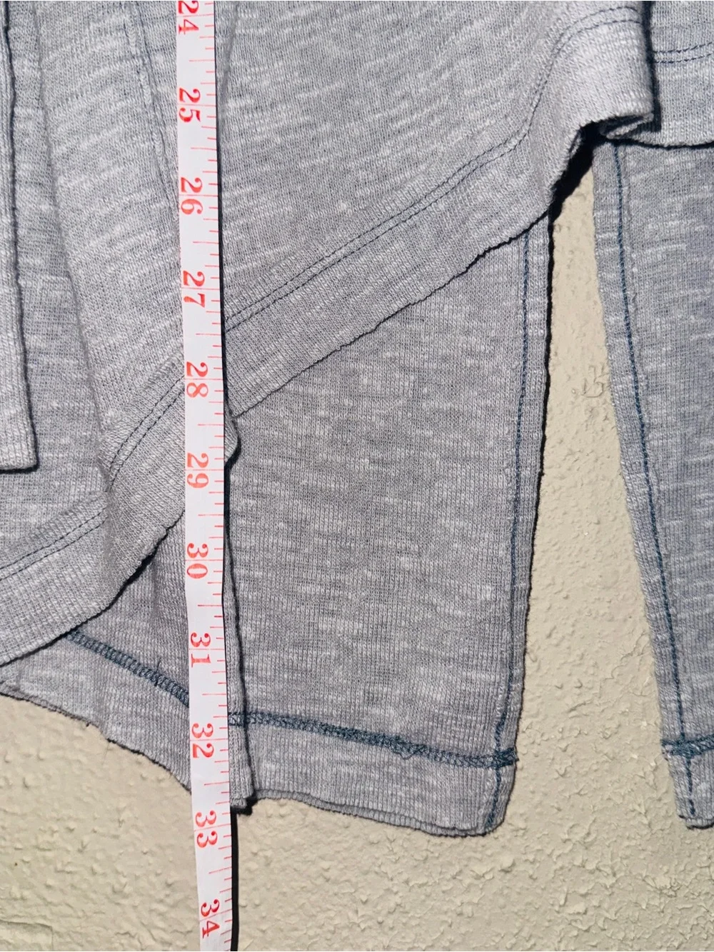 We The Free Boho Light Heather Gray Turtleneck Swing Split Back Pullover